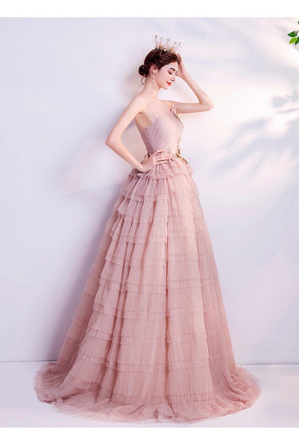 pink formal dress 999-07