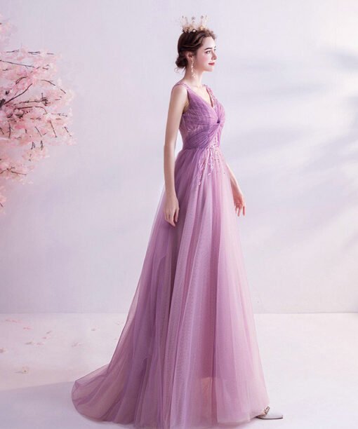 purple pink prom dress 997-08