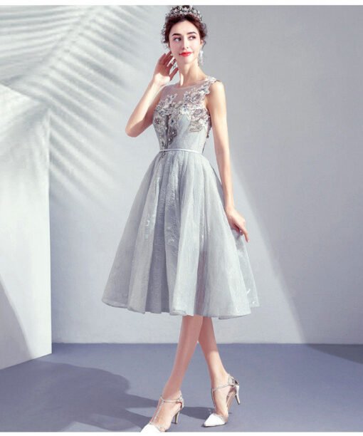 silver cocktail dress 1010-02