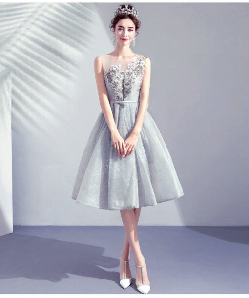 silver cocktail dress 1010-06