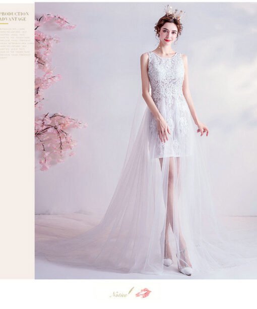 simple white wedding dress 1016-010