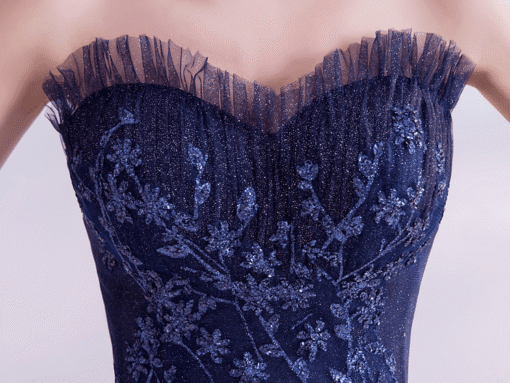strapless blue prom dress 1013-01