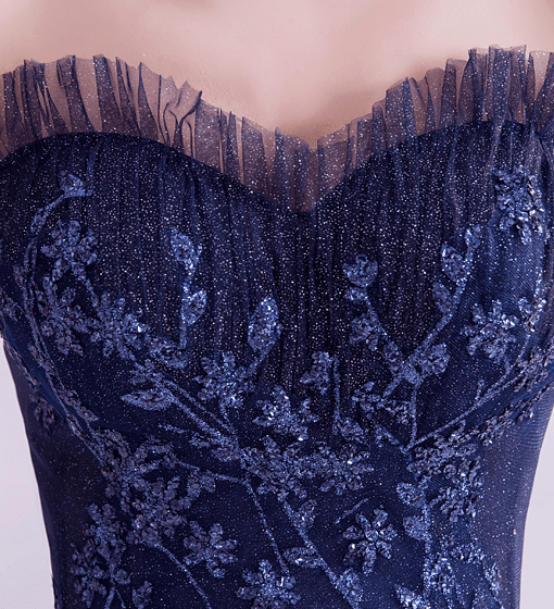 strapless blue prom dress 1013-01