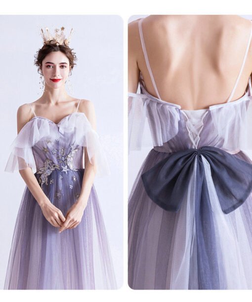 Spaghetti Strap bridesmaid dress 1044-006