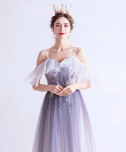 Spaghetti Strap bridesmaid dress 1044-007