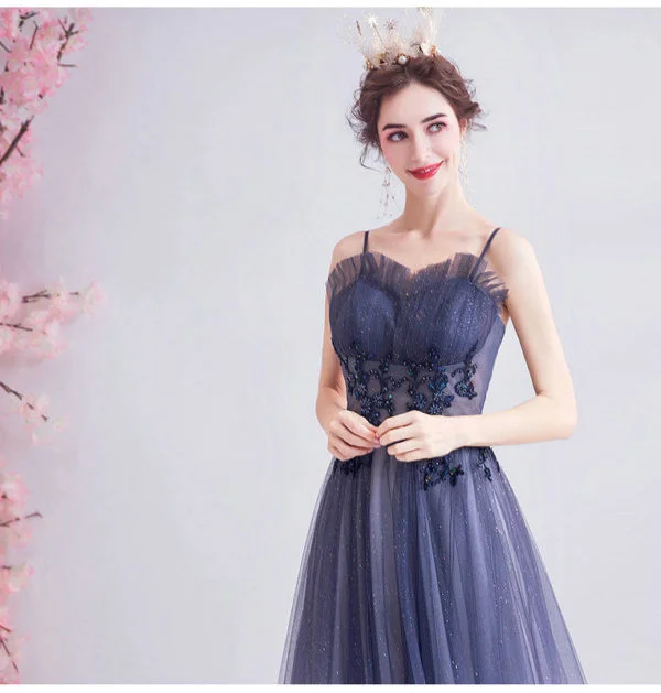 a line blue prom dress 1034-003