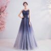 a line blue prom dress 1034-006