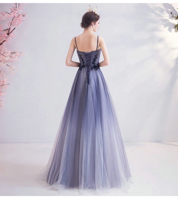 a line blue prom dress 1034-008