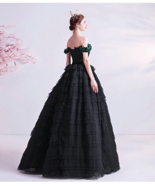 black ball gown 1027-001