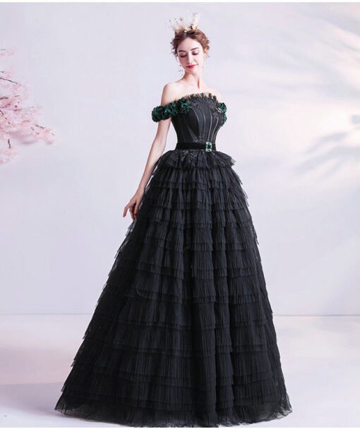 black ball gown 1027-004