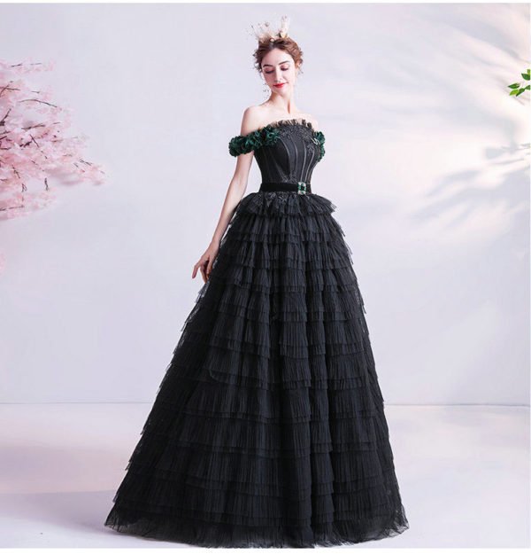 black ball gown 1027-004