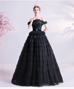 black ball gown 1027-006