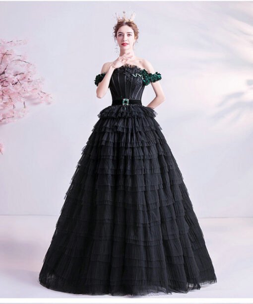 black ball gown 1027-006