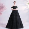 black ball gown 1027-008