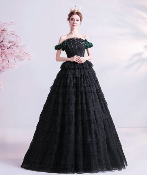 black ball gown 1027-008