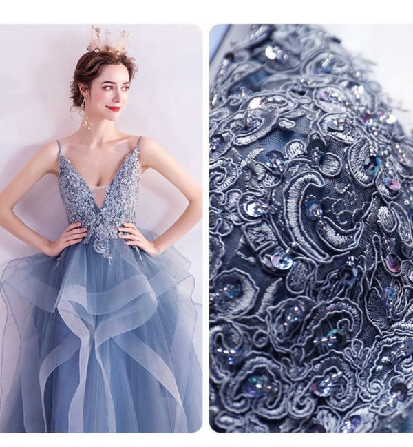 blue formal dress long 1021-005