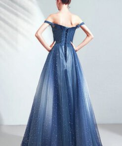 blue sparkly prom dress 1038-001