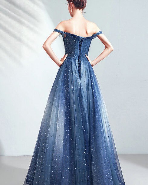 blue sparkly prom dress 1038-001