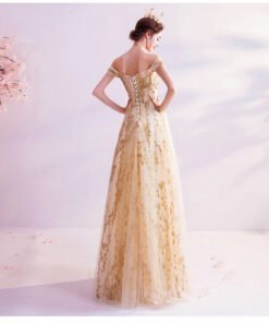 champagne gold prom dress 1032-006