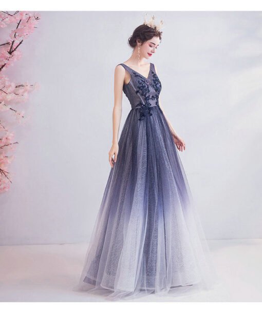 dark grey prom dress 1048-006