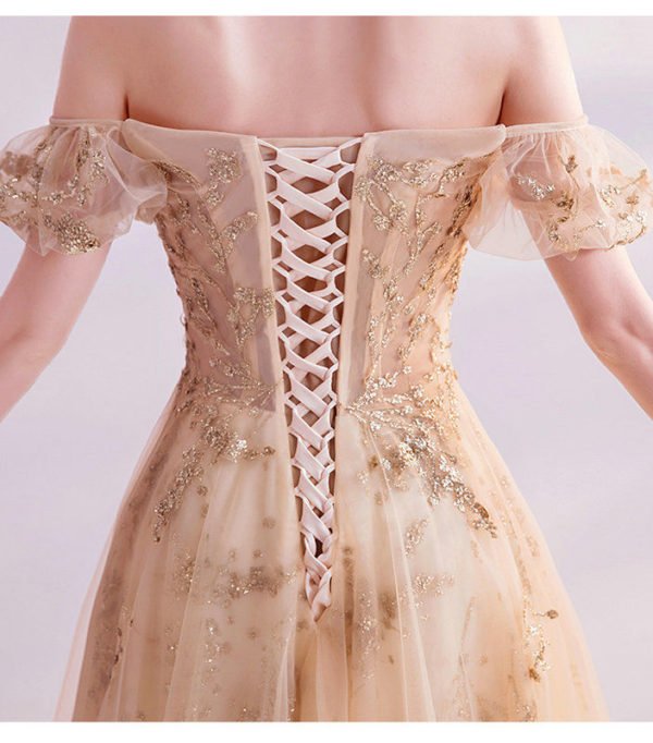 gold sparkle prom dress 1051-002