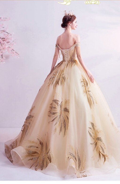 gold wedding dress 1022-005