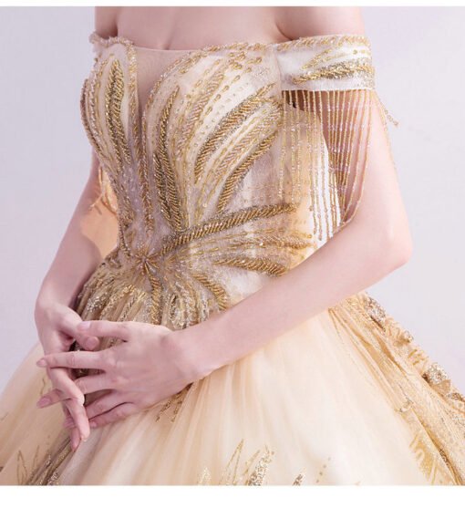 gold wedding dress 1022-004