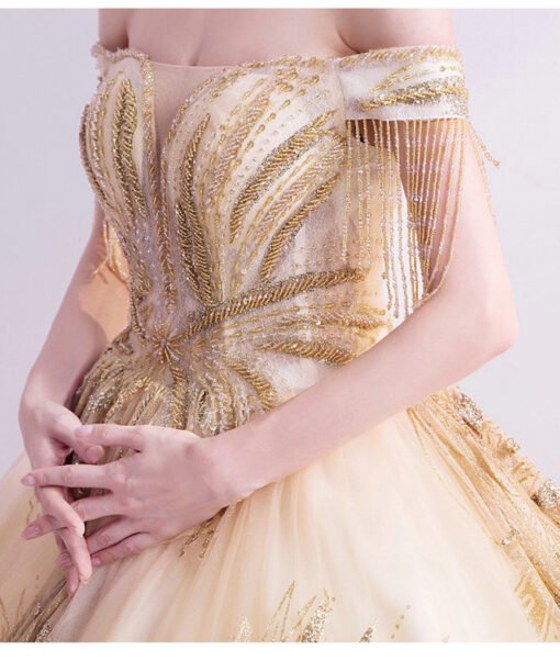 gold wedding dress 1022-004