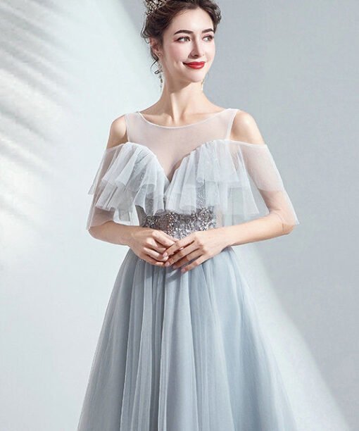 grey a line dress 1039-003