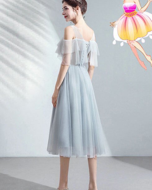 grey a line dress 1039-004