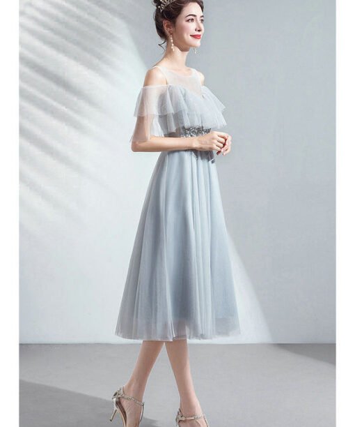 grey a line dress 1039-006