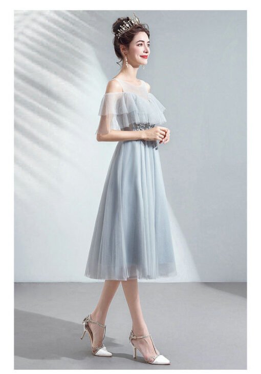 grey a line dress 1039-006
