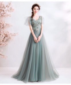 grey long dress 1030-003