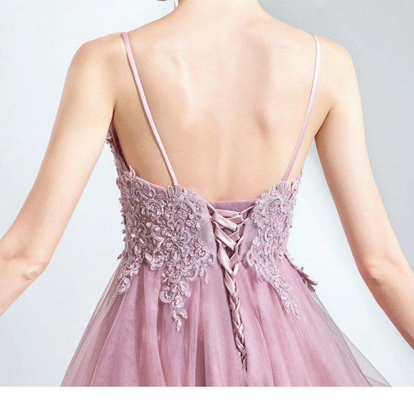 high low pink prom dress 1031-005