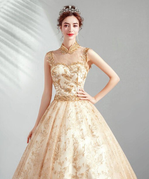 high neck ball gown 1025-003