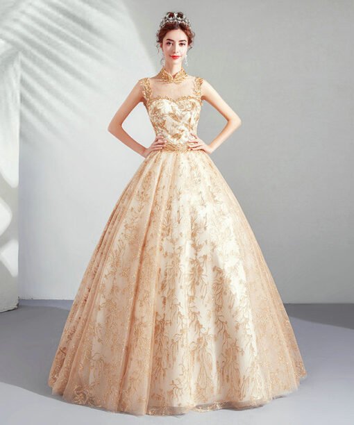 high neck ball gown 1025-006