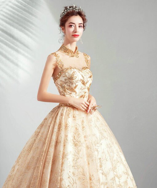 high neck ball gown 1025-007