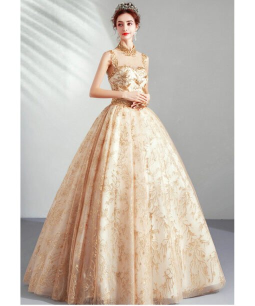 high neck ball gown 1025-008
