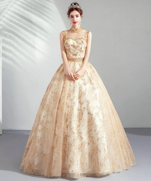 high neck ball gown 1025-009