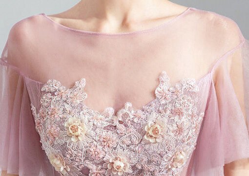 pink mermaid prom dress 1026-001