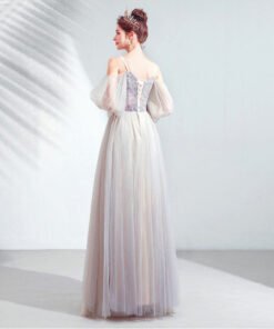 puff sleeve prom dress 1042-001