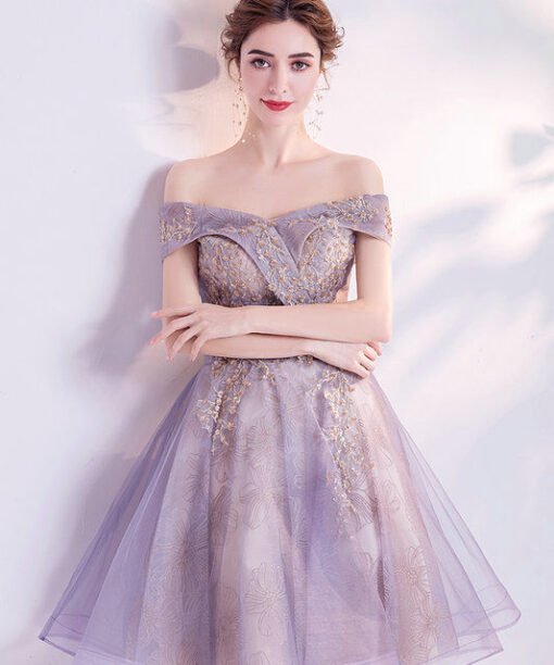 purple short prom dress 1037-002