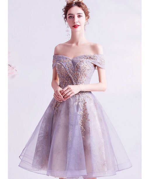 purple short prom dress 1037-004