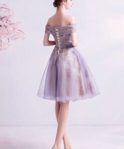 purple short prom dress 1037-008