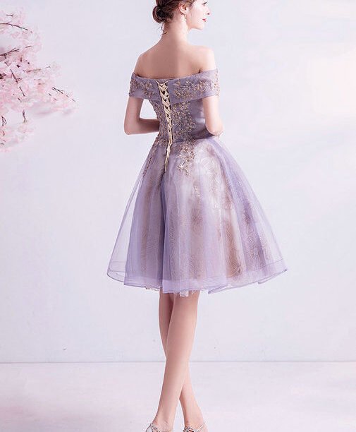 purple short prom dress 1037-008