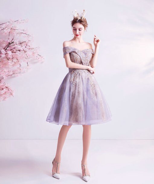 purple short prom dress 1037-010