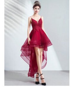red high low dress 1035-001
