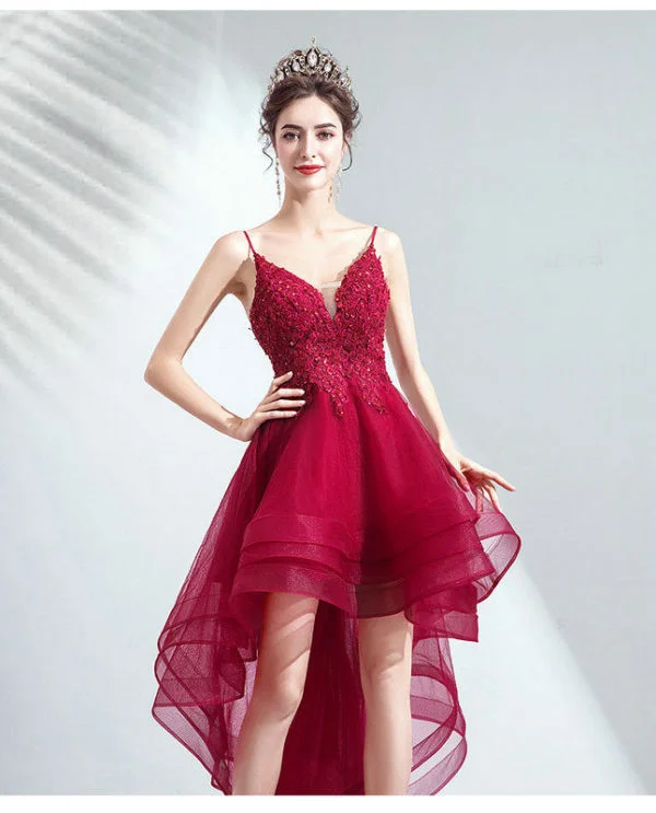 red high low dress 1035-004