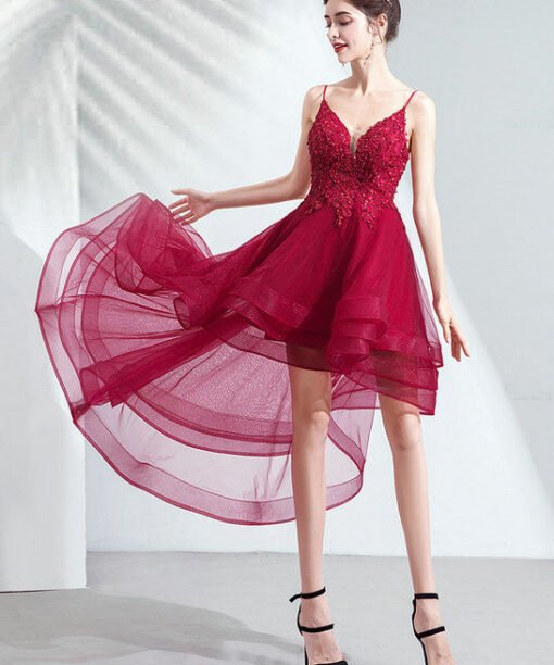 red high low dress 1035-005