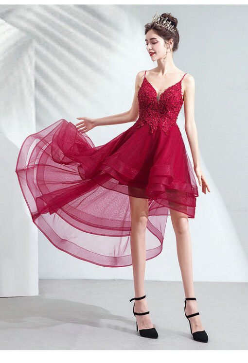 red high low dress 1035-005